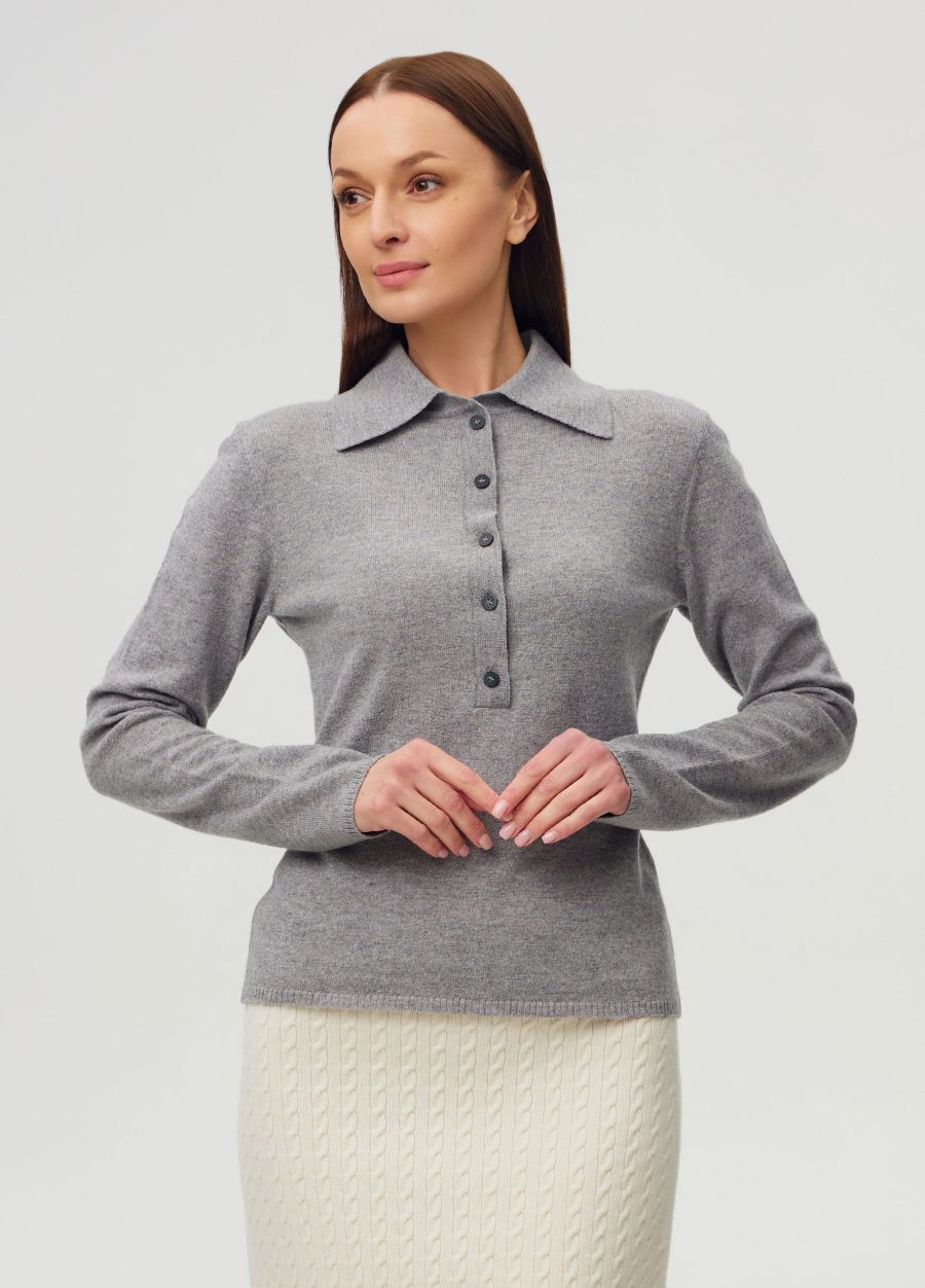JUMPER GREY polo shirt merino wool and cashmere 5116-Collections_Fall-Winter_1
