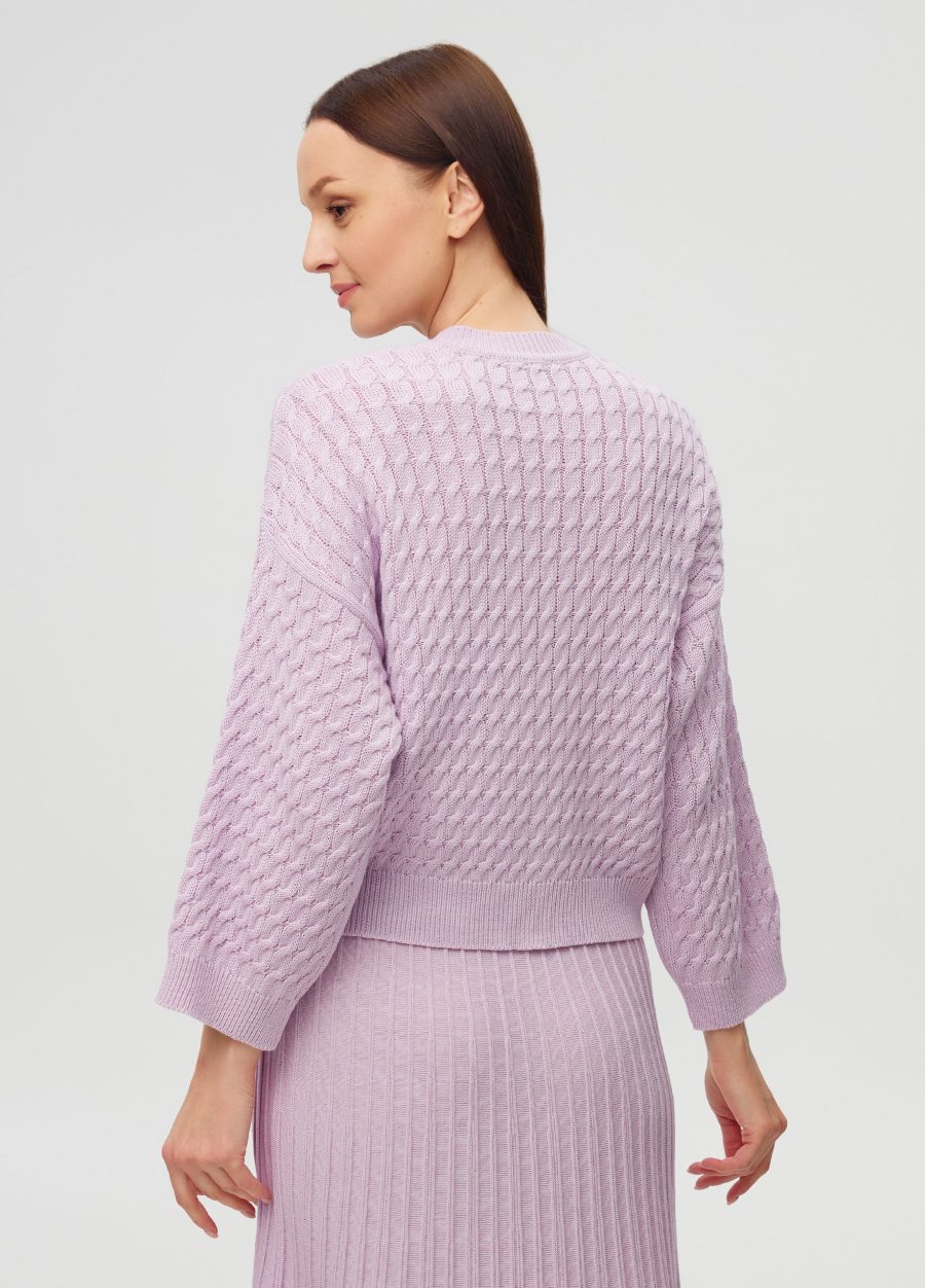 JACKET LILAC with buttons made of semi-cotton 6001-Collections_Jackets & Cardigans_3