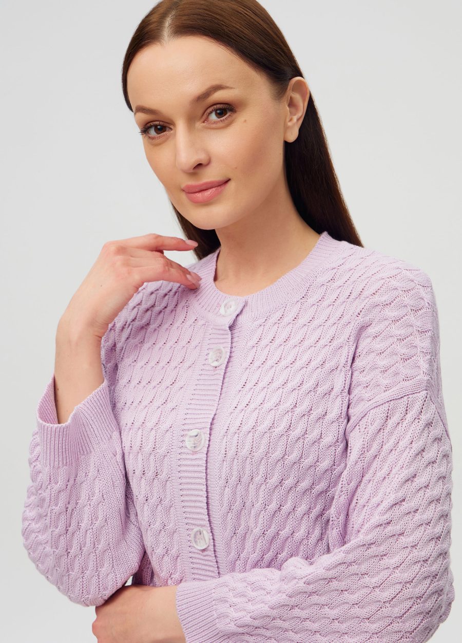 JACKET LILAC with buttons made of semi-cotton 6001-Collections_Jackets & Cardigans_2