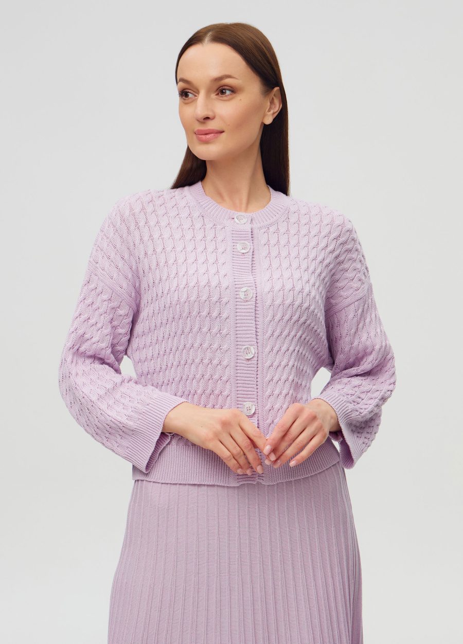 JACKET LILAC with buttons made of semi-cotton 6001-Collections_Jackets & Cardigans_1