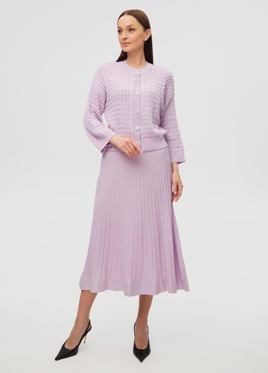 JACKET LILAC with buttons made of semi-cotton 6001-Collections_Jackets & Cardigans_4