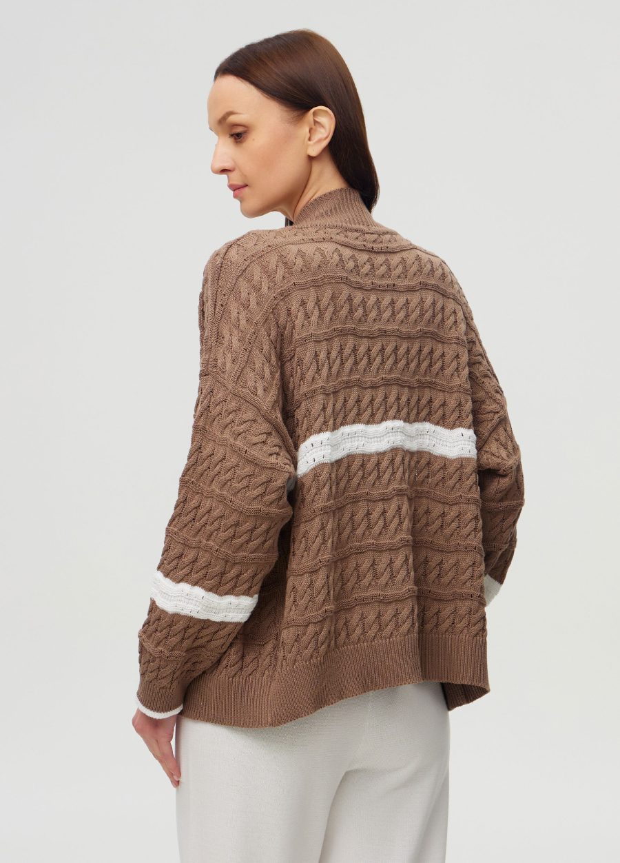 JACKET MOCCOA without fastener made of semi-cotton 6003-Collections_Jackets & Cardigans_2