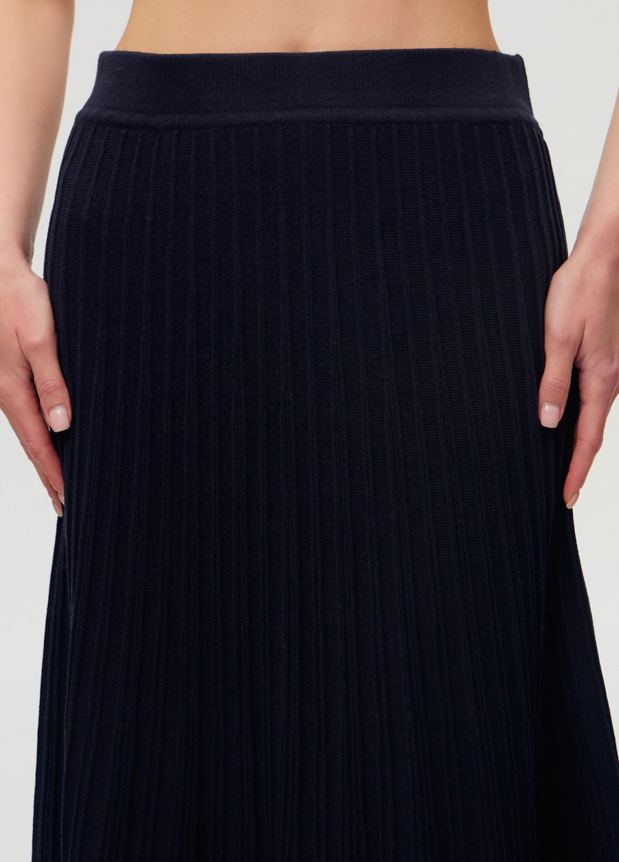 SKIRT BLUE navy cotton A silhouette 6006-Collections_Ready to Wear_3