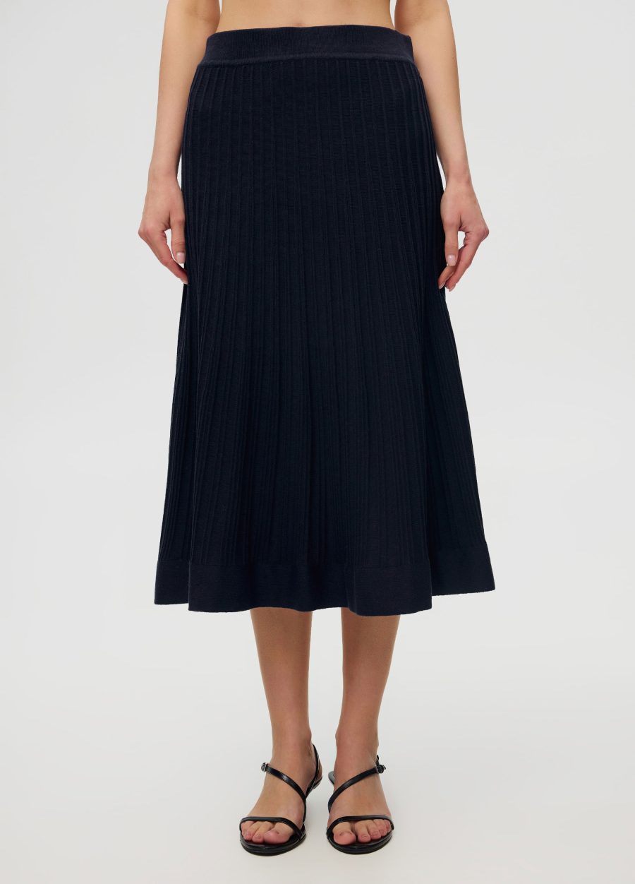 SKIRT BLUE navy cotton A silhouette 6006-Collections_Ready to Wear_5