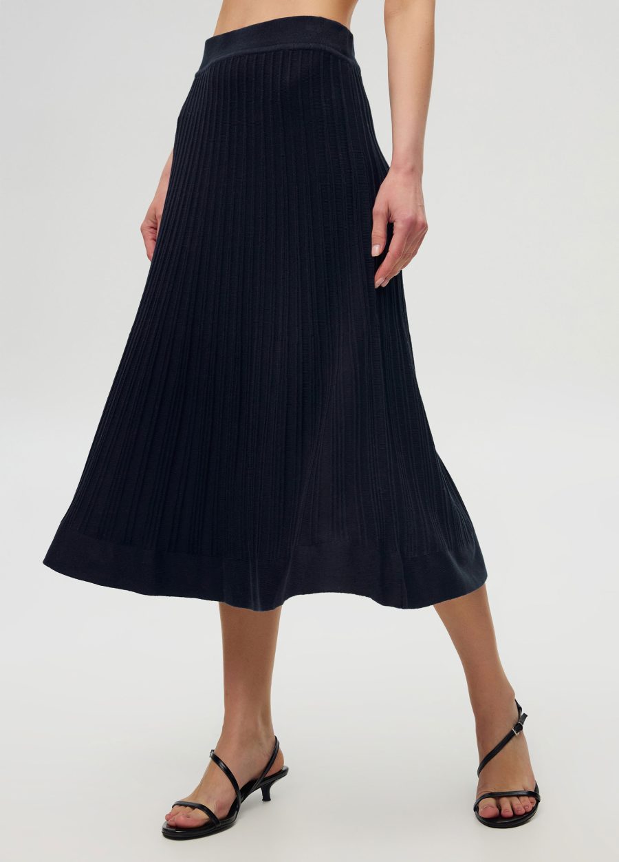 SKIRT BLUE navy cotton A silhouette 6006-Collections_Ready to Wear_1