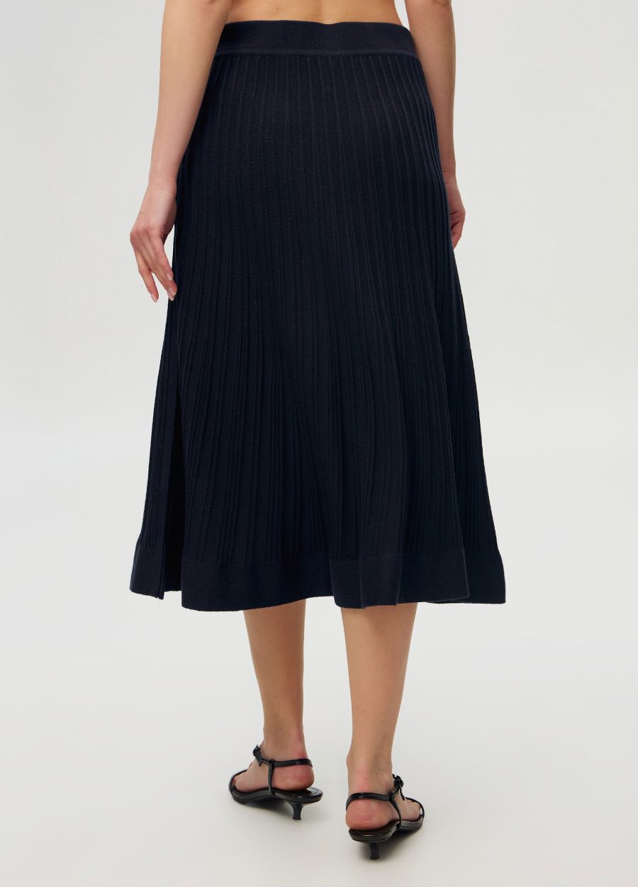 SKIRT BLUE navy cotton A silhouette 6006-Collections_Ready to Wear_4