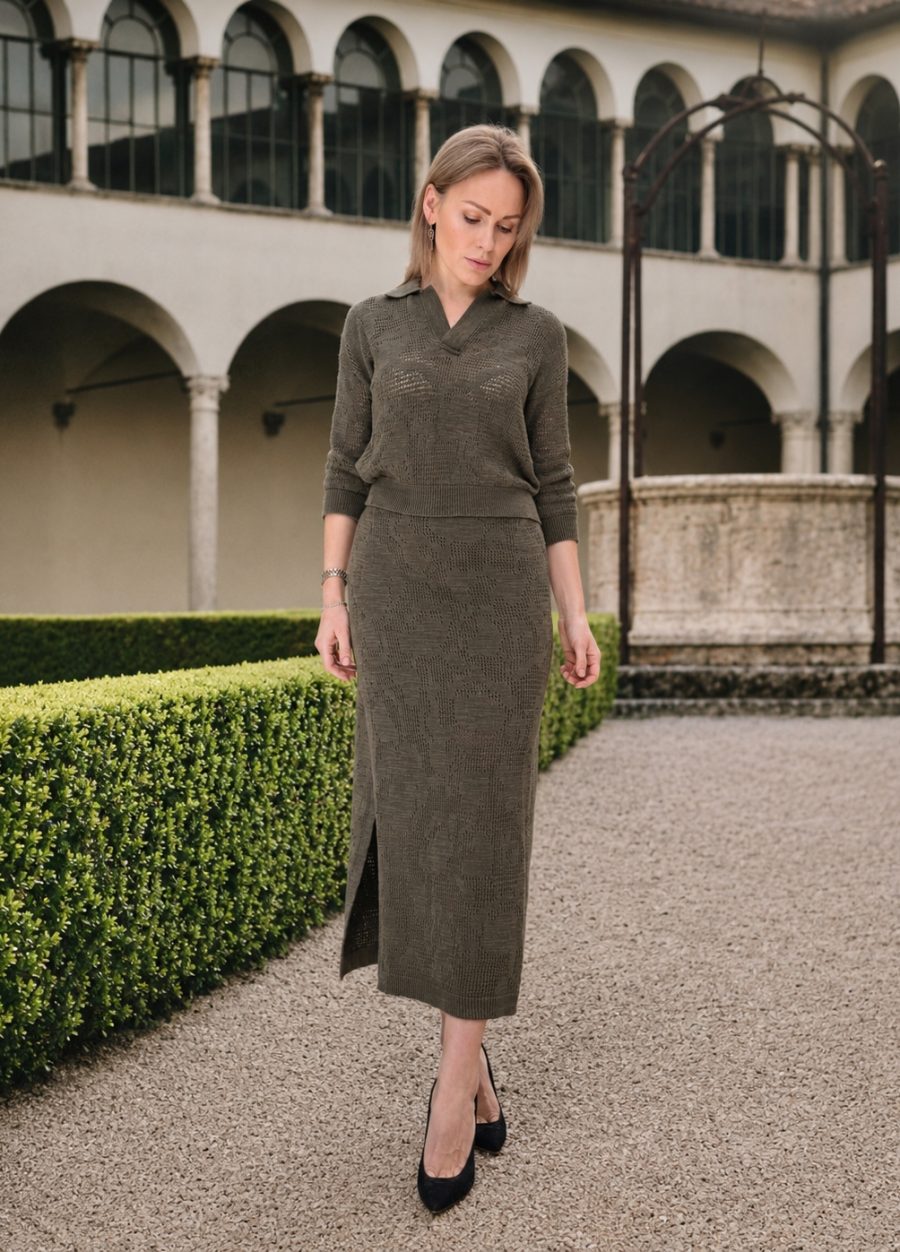 SKIRT GREEN with linen 6015-Collections_Ready to Wear_2