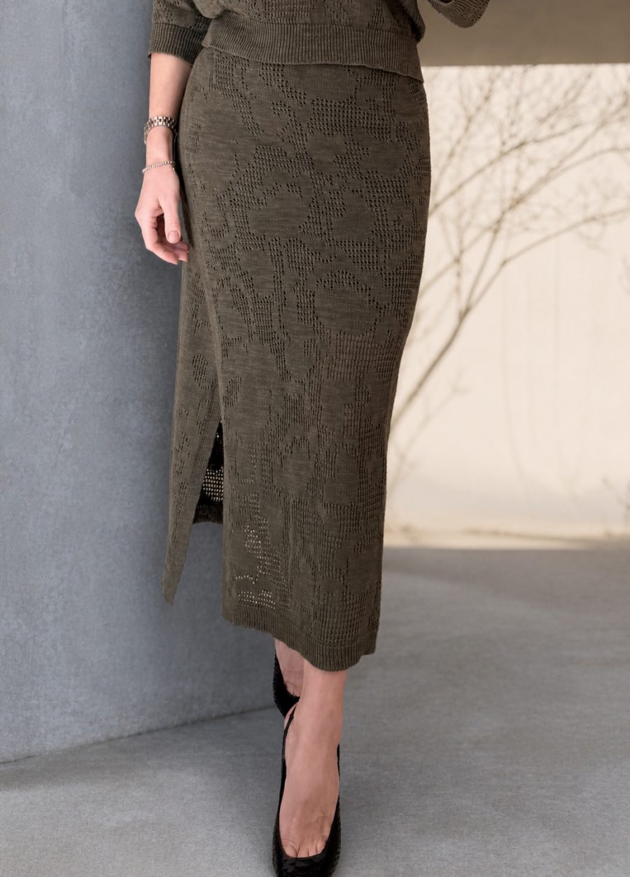 SKIRT GREEN with linen 6015-Collections_Ready to Wear_1