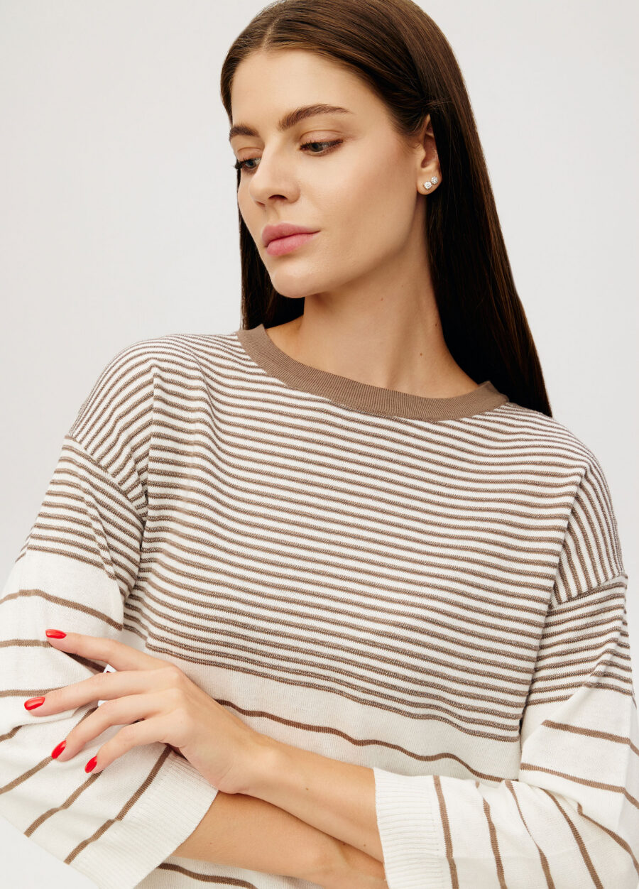 JUMPER WHITE with beige stripes 0001-Collections_Ready to Wear_2