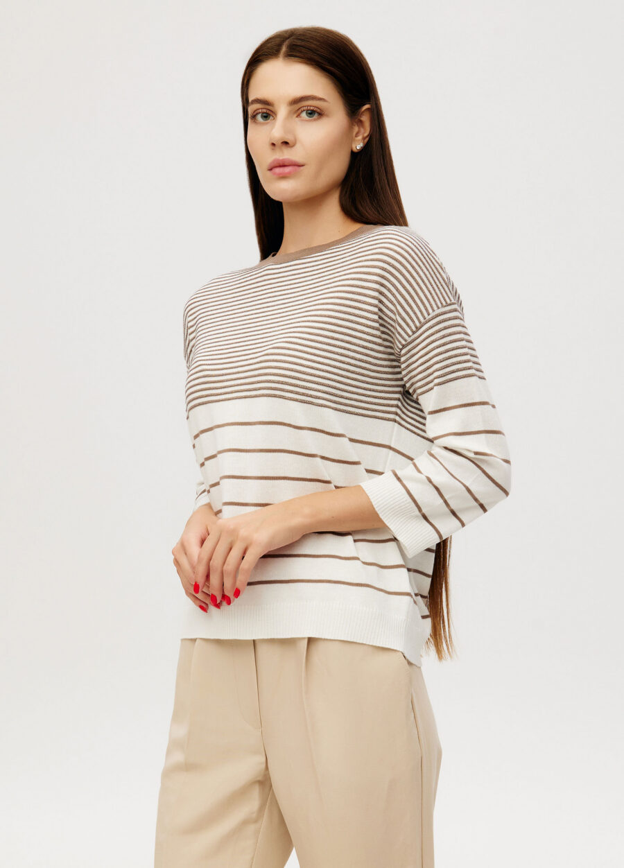 JUMPER WHITE with beige stripes 0001-Collections_Ready to Wear_4