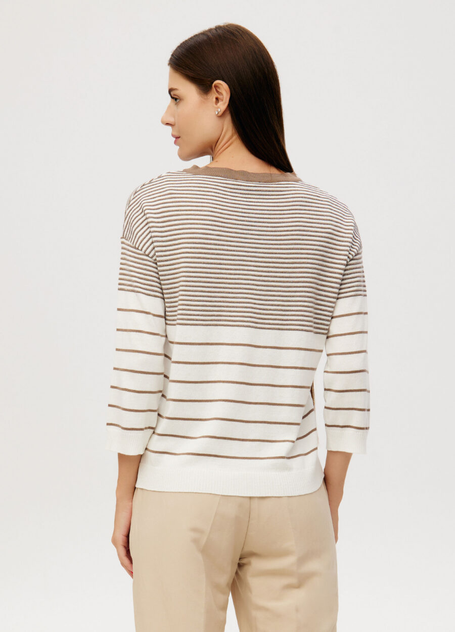 JUMPER WHITE with beige stripes 0001-Collections_Ready to Wear_3