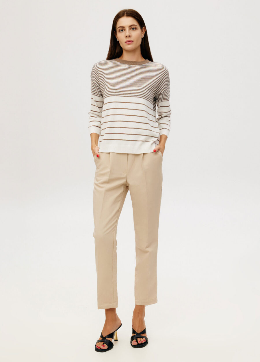 TROUSERS BEIGE summer viscose and linen elastic waist 6028-Collections_Ready to Wear_3