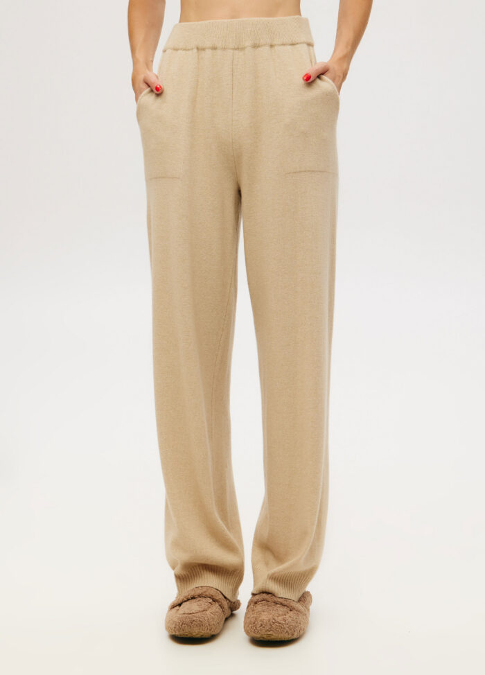 TROUSSERS BEIGE straight-leg with pockets 4088