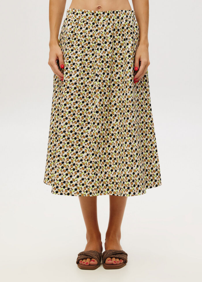 MIDI A-line SKIRT with print 5020