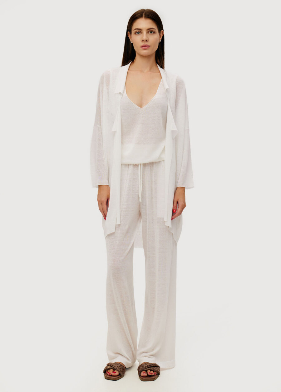 CARDIGAN WHITE linen open-front lightweight 6025-Collections_Jackets & Cardigans_5