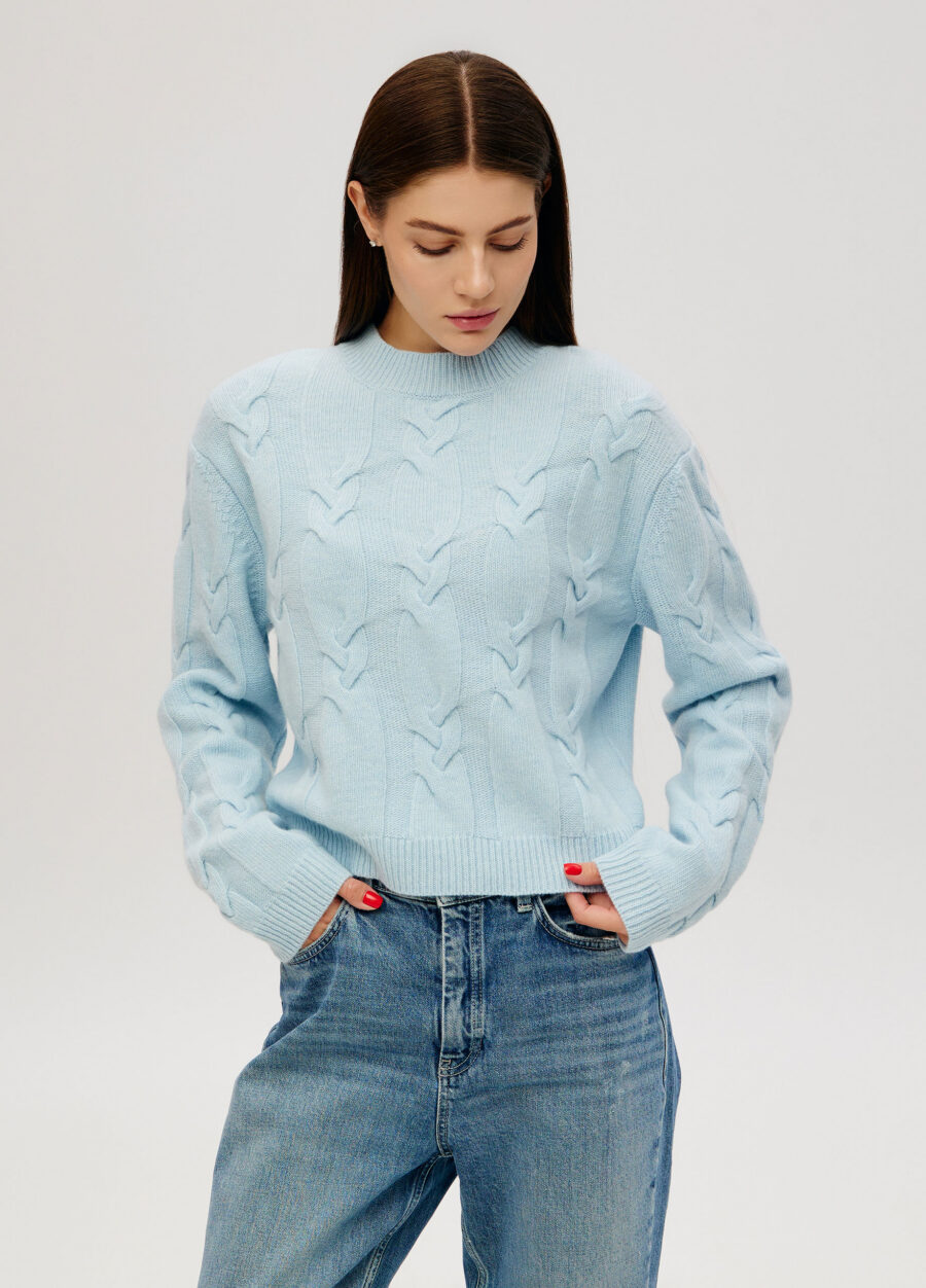 JUMPER BLUE women's lambswool cable knit 5121-Collections_Fall-Winter_1