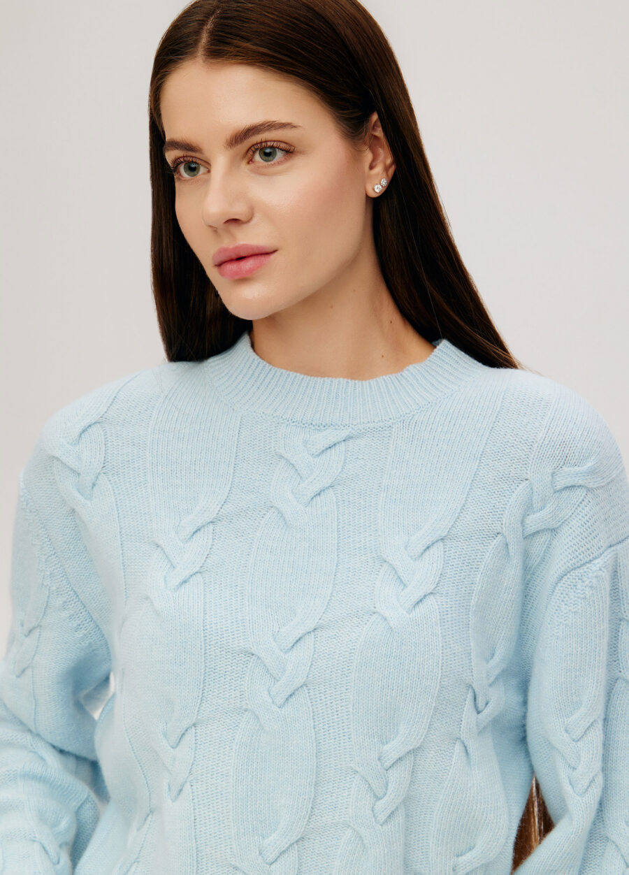 JUMPER BLUE women's lambswool cable knit 5121-Collections_Fall-Winter_2