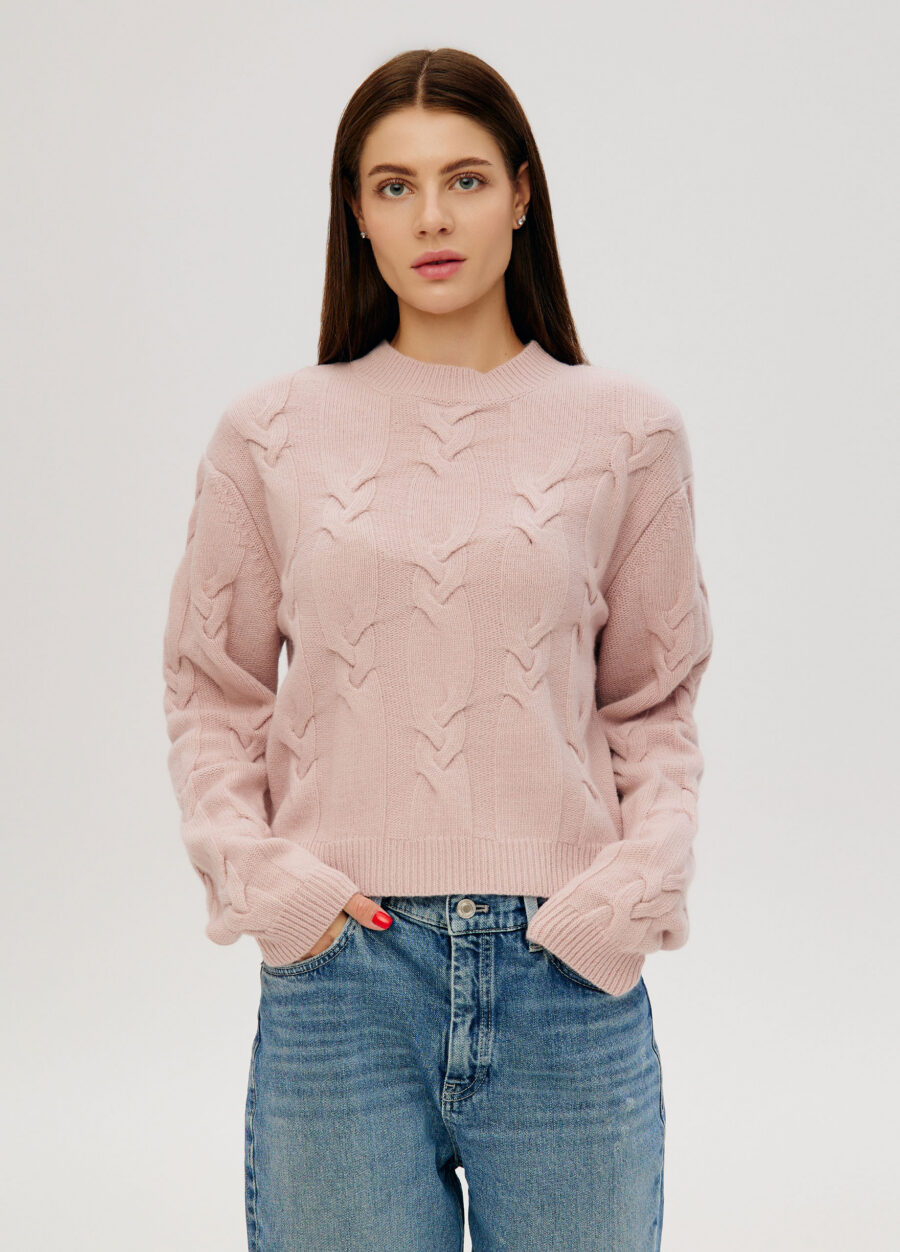 JUMPER PINK women's lambswool cable knit 5121-Collections_Fall-Winter_1
