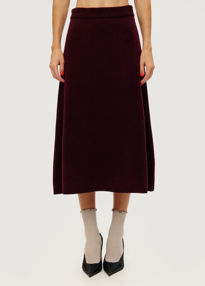 BURGUNDY SKIRT 100% lambswool midi 5138