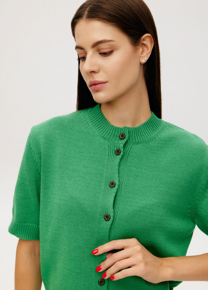 JACKET GREEN buttoned short 6023
