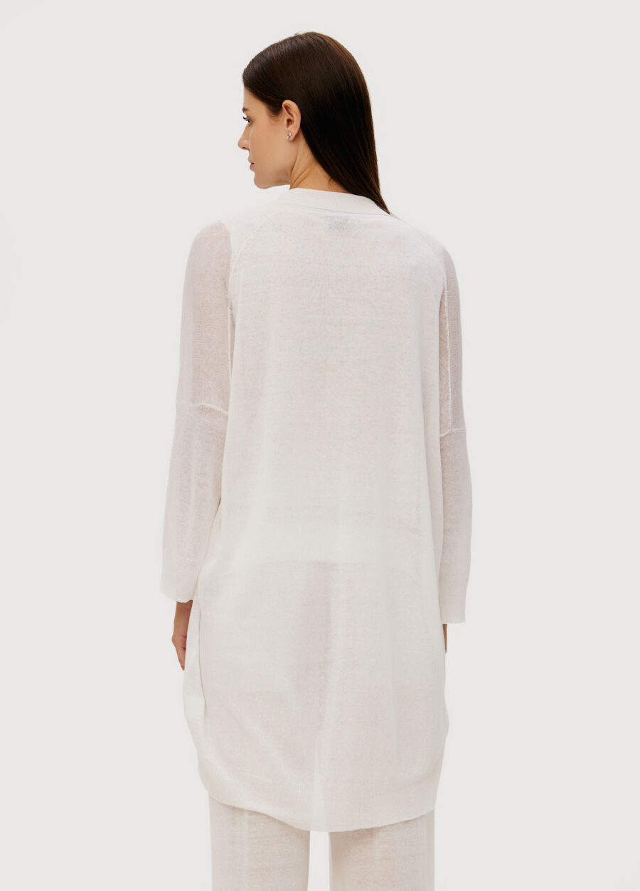 CARDIGAN WHITE linen open-front lightweight 6025-Collections_Jackets & Cardigans_3