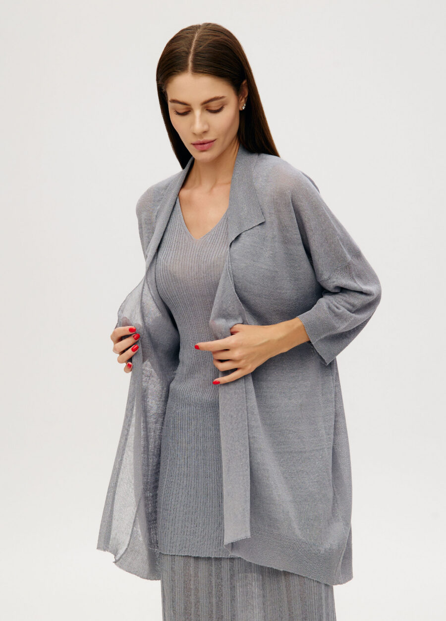 CARDIGAN BLUE linen open-front lightweight 6025-Collections_Jackets & Cardigans_2