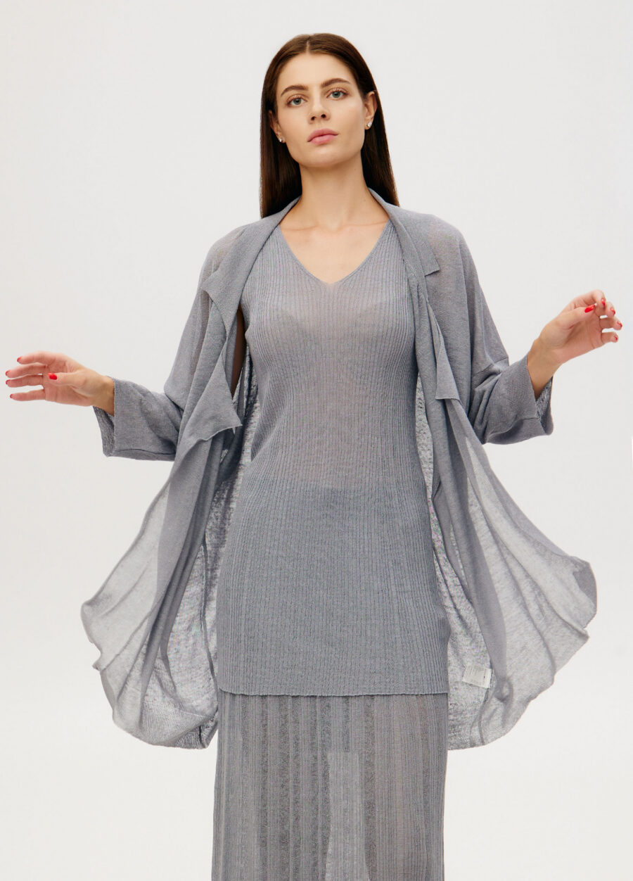 CARDIGAN BLUE linen open-front lightweight 6025-Collections_Jackets & Cardigans_1