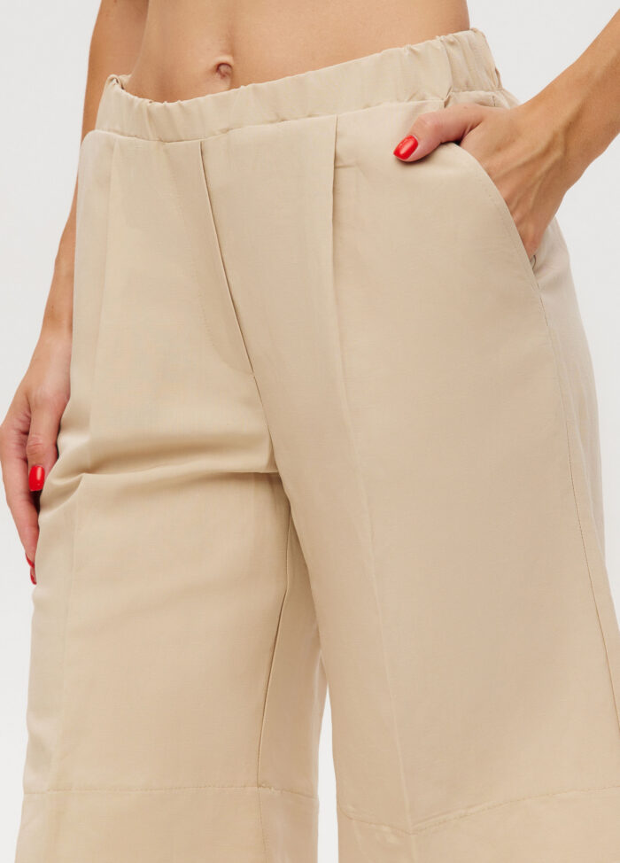 SHORTS BEIGE  classic beige loose fit bermuda shorts 6029