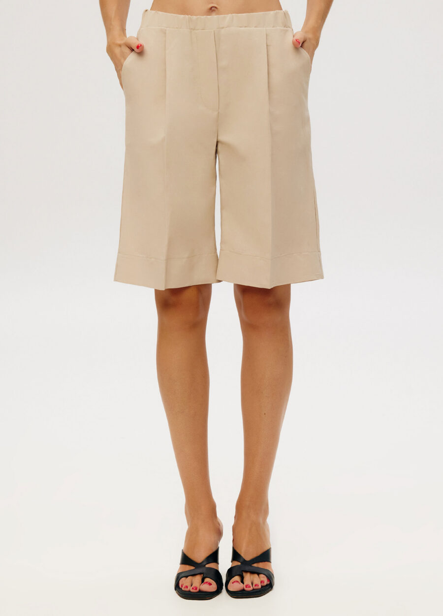 SHORTS BEIGE  classic beige loose fit bermuda shorts 6029-Ready to Wear_Shorts_3