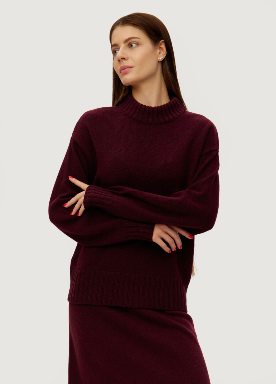 JUMPER BURGUNDY lamb's wool 6030-Coats & Trench_Fall-Winter_4