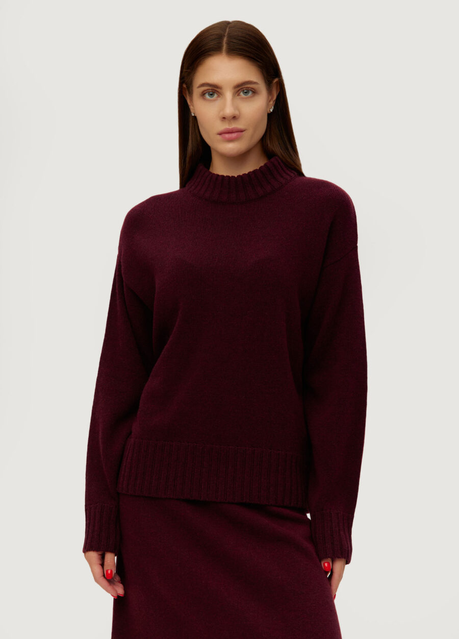 JUMPER BURGUNDY lamb's wool 6030-Coats & Trench_Fall-Winter_1