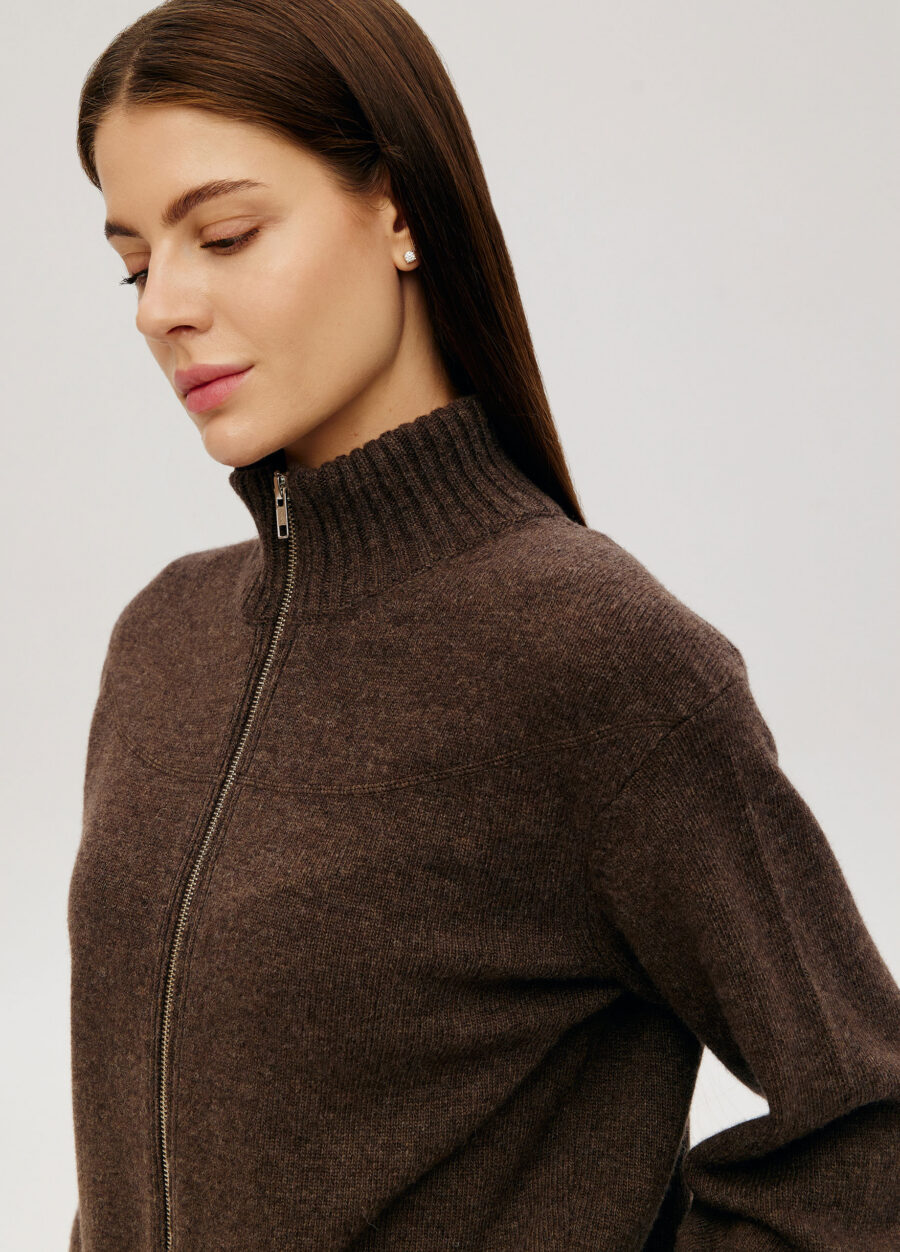 CARDIGAN BROWN zipper jacket lamb's wool 6031-Collections_Fall-Winter_2