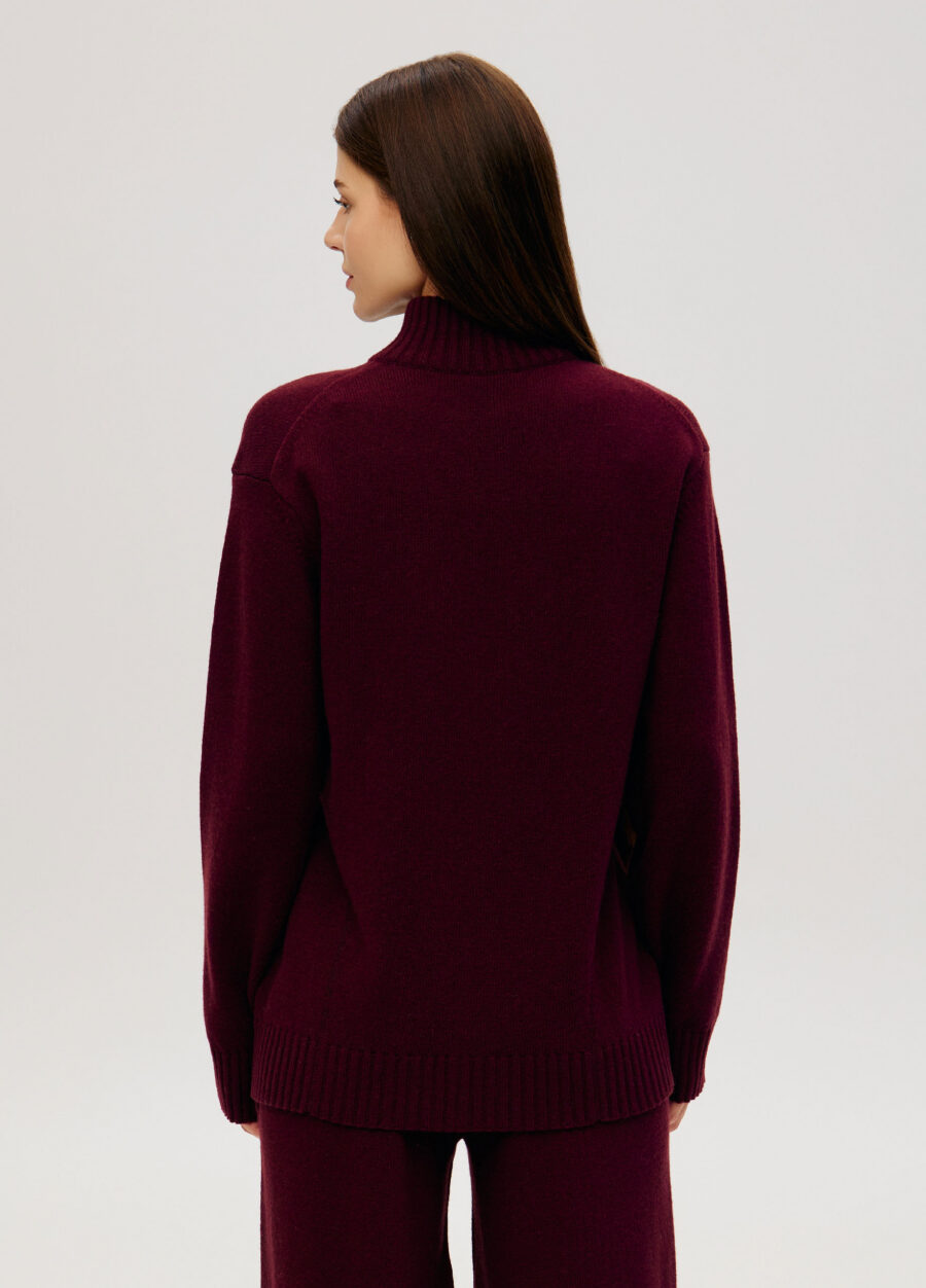 CARDIGAN BURGUNDY zipper jacket lamb's wool 6031-Collections_Fall-Winter_3