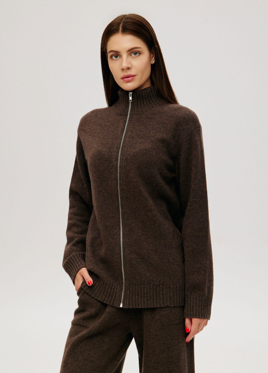 CARDIGAN BROWN zipper jacket lamb's wool 6031-Collections_Fall-Winter_1