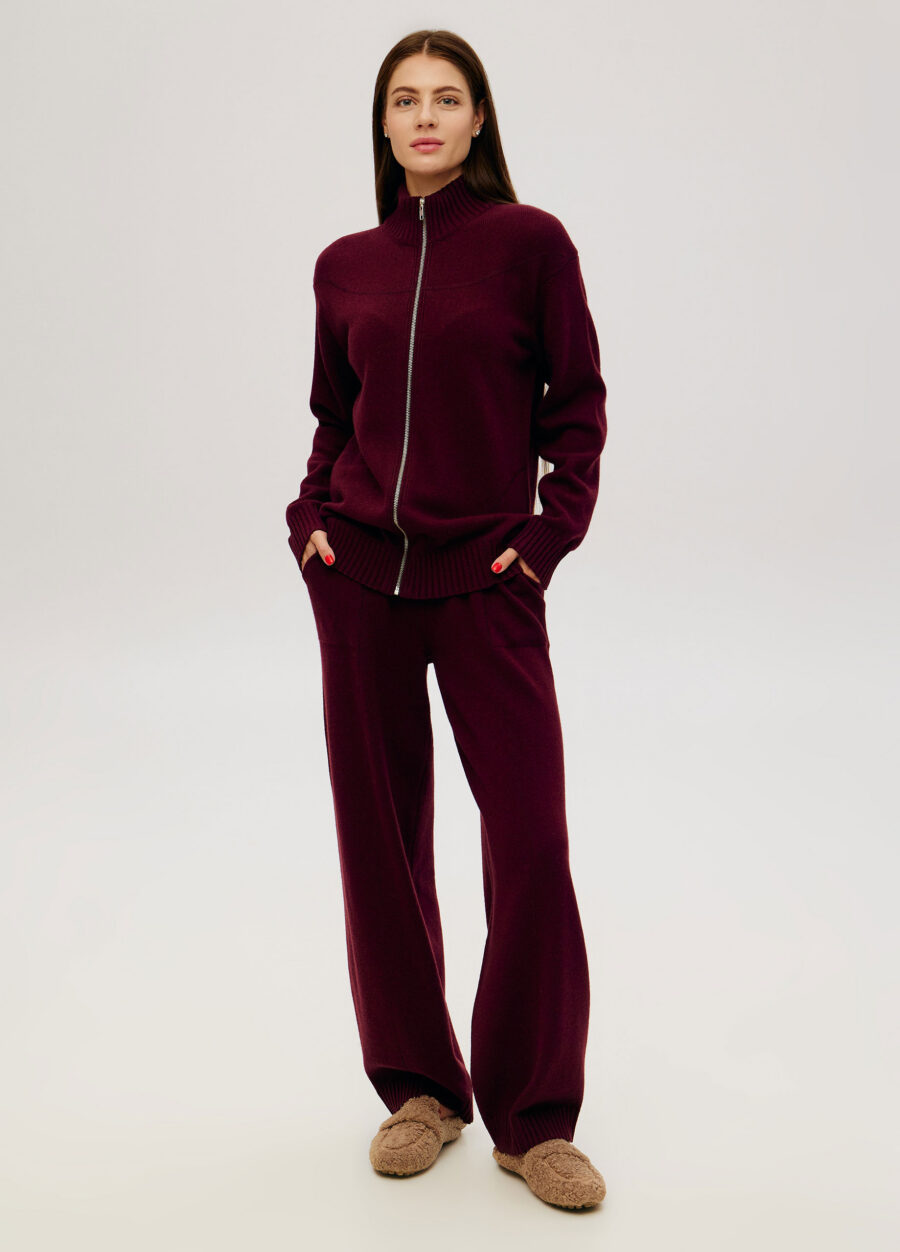 CARDIGAN BURGUNDY zipper jacket lamb's wool 6031-Collections_Fall-Winter_4