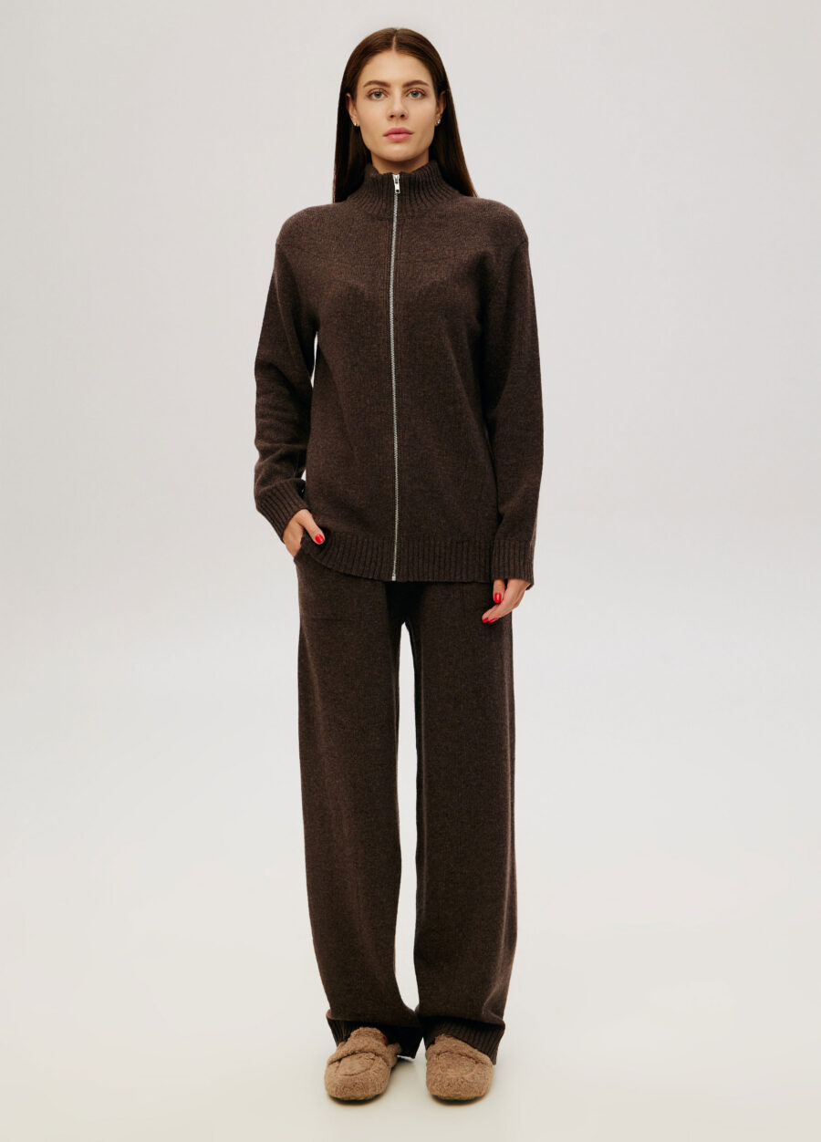 CARDIGAN BROWN zipper jacket lamb's wool 6031-Collections_Fall-Winter_4