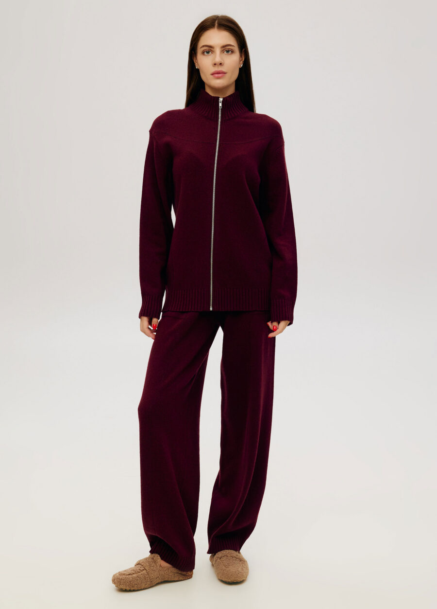 CARDIGAN BURGUNDY zipper jacket lamb's wool 6031-Collections_Fall-Winter_6