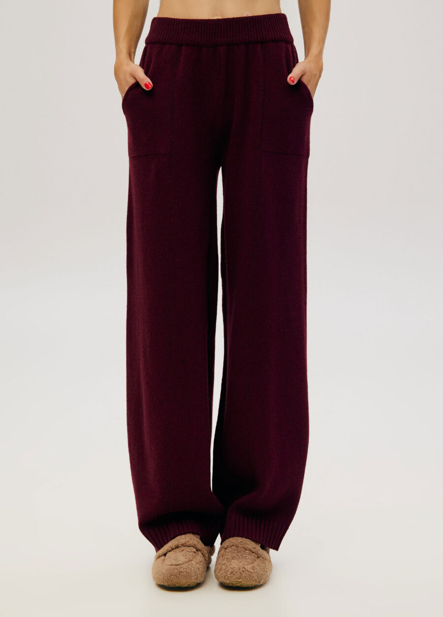 TROUSERS BURGUNDY cable knit with pockets 6032-Collections_Fall-Winter_1
