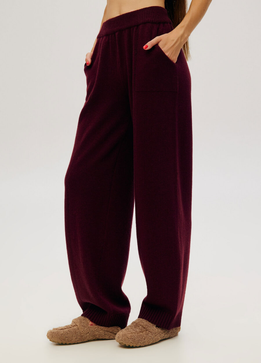 TROUSERS BURGUNDY cable knit with pockets 6032-Collections_Fall-Winter_4