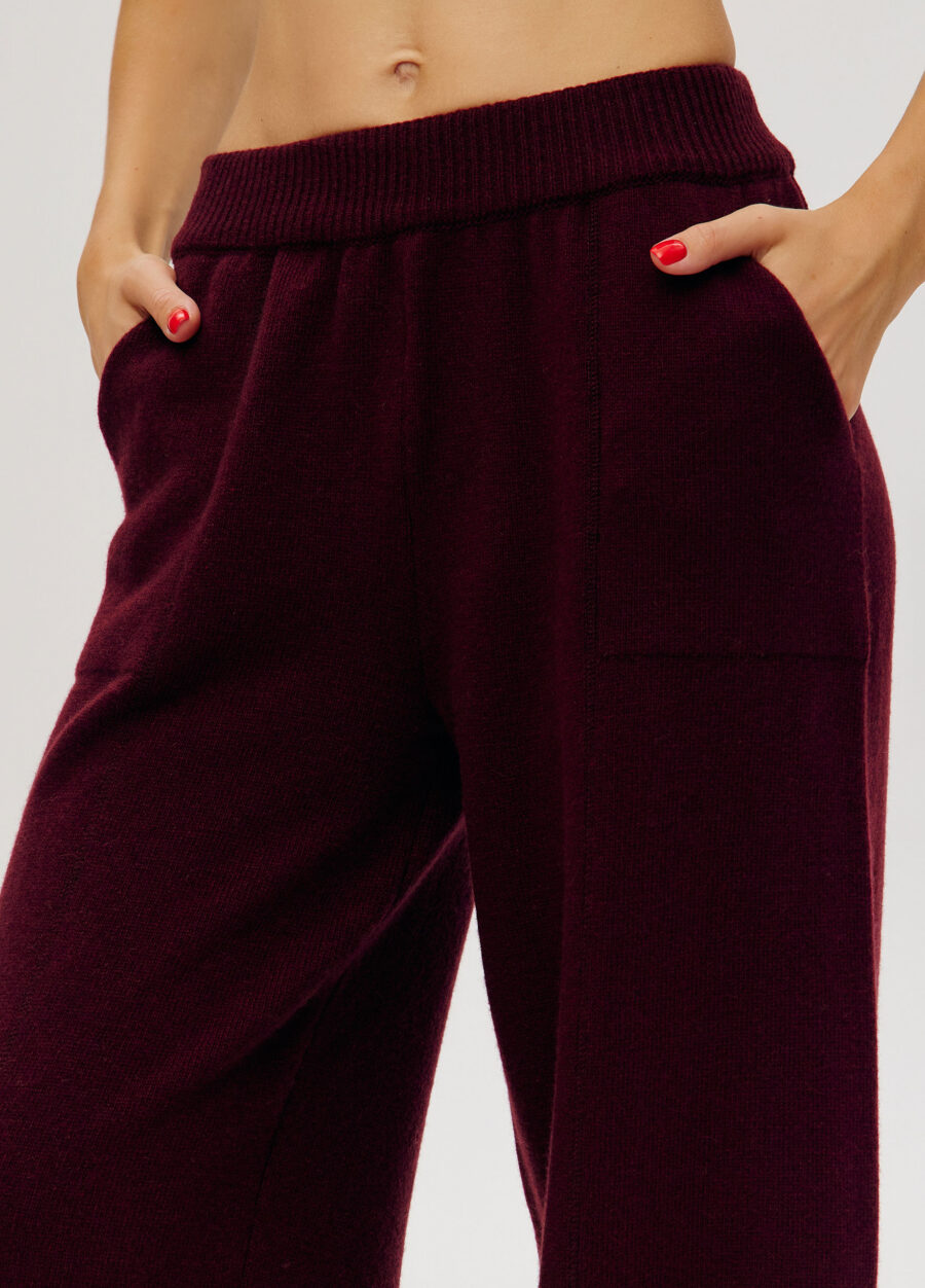 TROUSERS BURGUNDY cable knit with pockets 6032-Collections_Fall-Winter_2