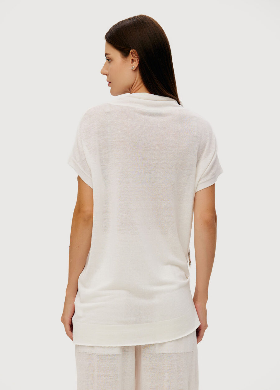 JUMPER WHITE linen longline buttoned  6033-Collections_Ready to Wear_3