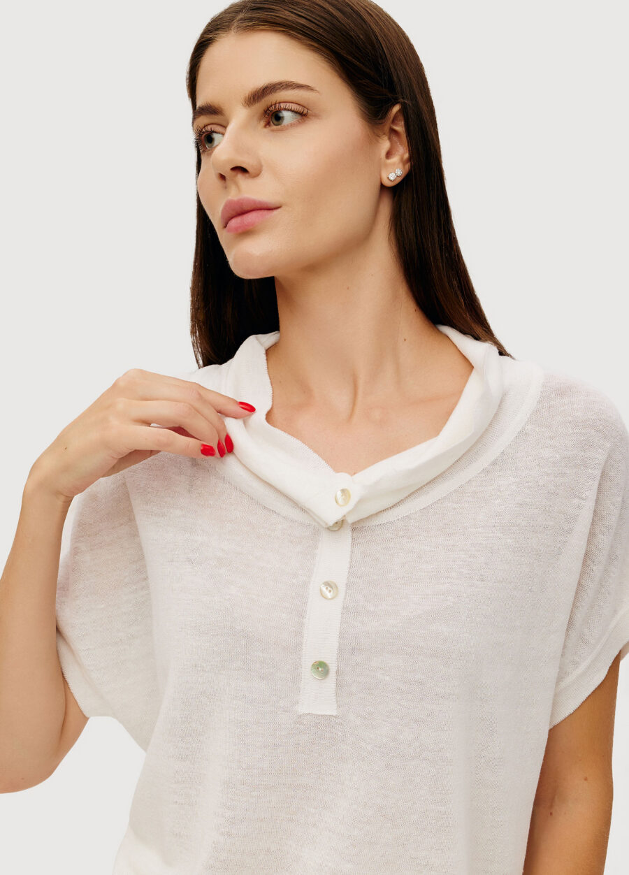 JUMPER WHITE linen longline buttoned  6033-Collections_Ready to Wear_2