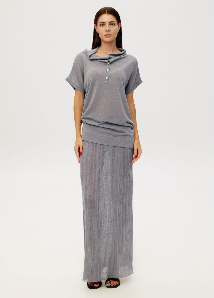 JUMPER BLUE linen longline buttoned  6033-Collections_Ready to Wear_5