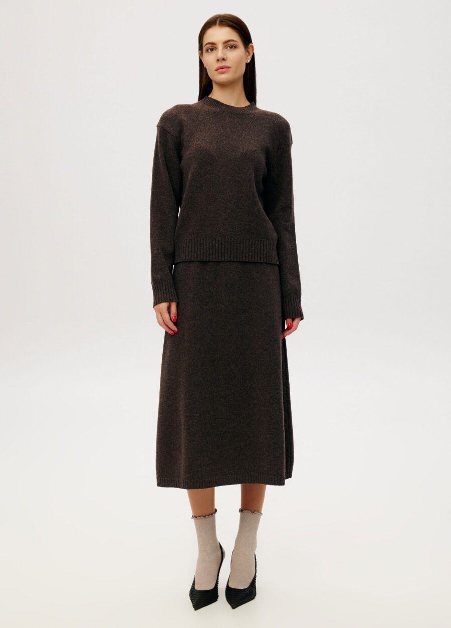 SKIRT BROWN 100% lambswool midi 5138-Collections_Fall-Winter_4