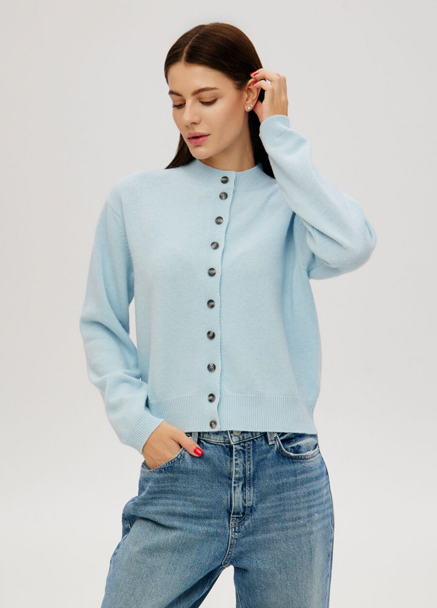 JACKET BLUE lambswool buttoned 6046-Collections_Jackets & Cardigans_1