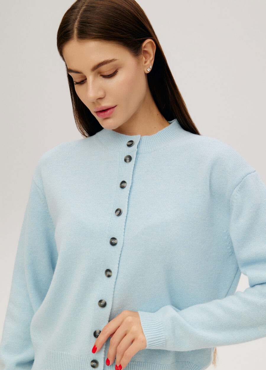 JACKET BLUE lambswool buttoned 6046-Collections_Jackets & Cardigans_2