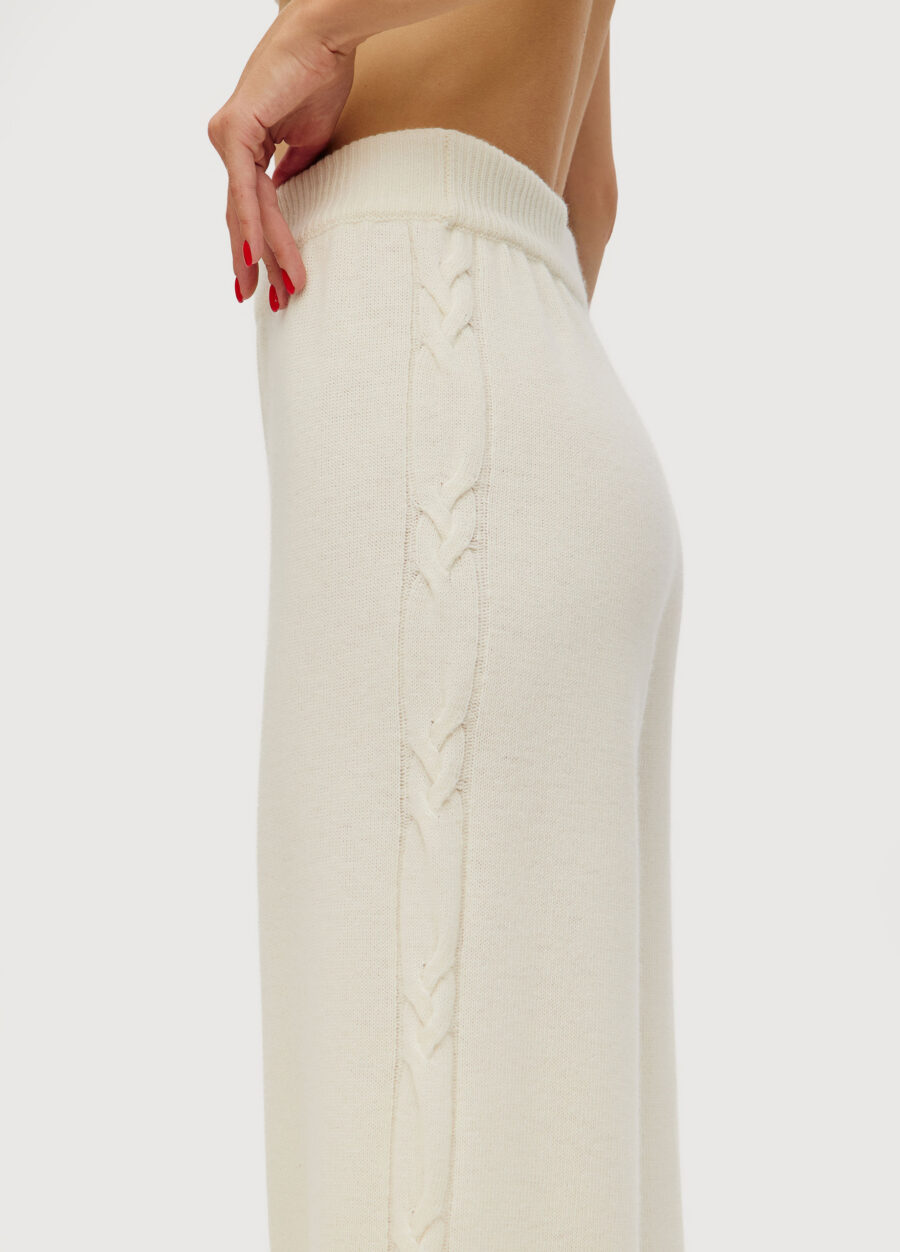 TROUSERS MILK knit ribbed cable 6049-Collections_Fall-Winter_2