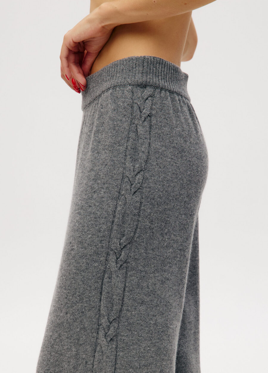 TROUSERS GREY knit ribbed cable 6049-Collections_Fall-Winter_2