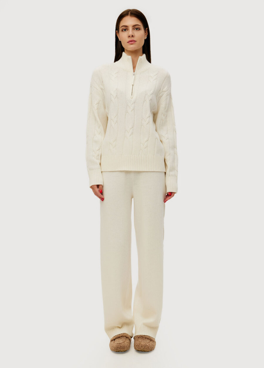 TROUSERS MILK knit ribbed cable 6049-Collections_Fall-Winter_4