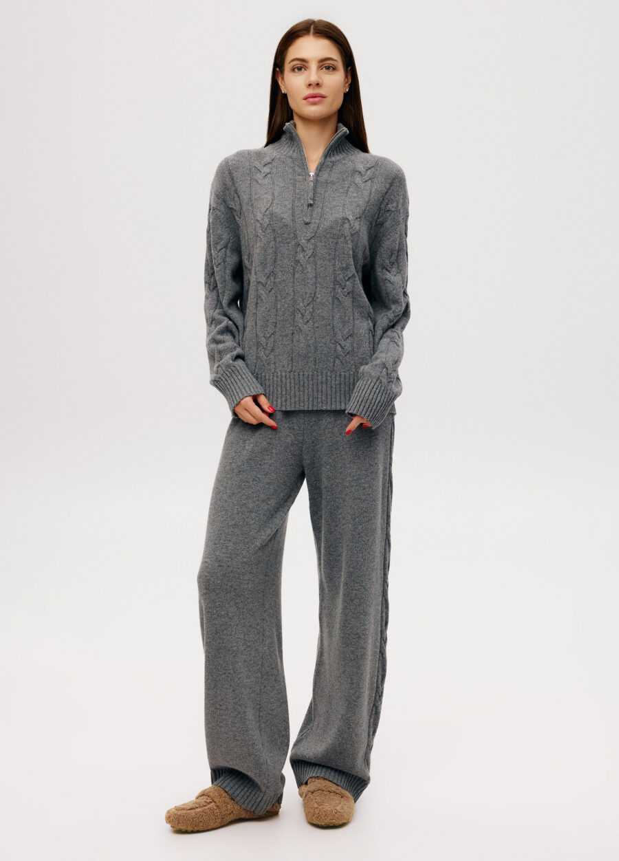 TROUSERS GREY knit ribbed cable 6049-Collections_Fall-Winter_5